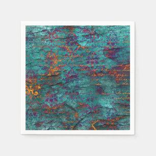Einzigartiger Pfau aquamarin, magenta, lila blaue  Serviette