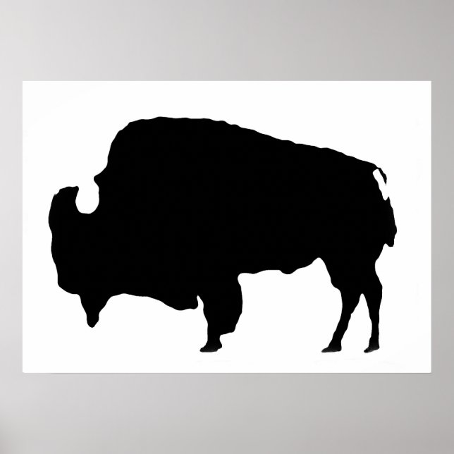 Einzigartiger Pop Art Buffalo Bison Silhouette Pos Poster (Vorne)