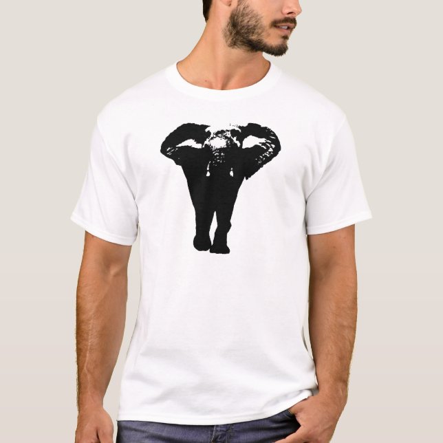 Einzigartiger Pop Art Elephant T-Shirt (Vorderseite)