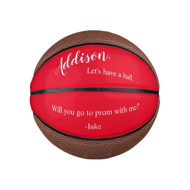 Einzigartiger Prom formaler Tanzvorschlag Frage Ba Mini Basketball (Vorderseite)