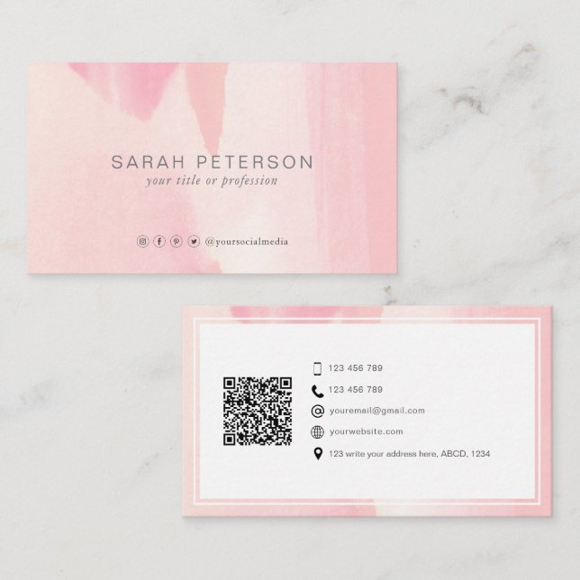 Einzigartiger QR Code Social Media Personal Visitenkarte (Vorne/Hinten)