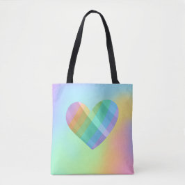 Einzigartiger Rainbow Heart Tote Bag Tasche