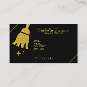 Einzigartiger Reinigungsservice für Black & Gold Visitenkarte