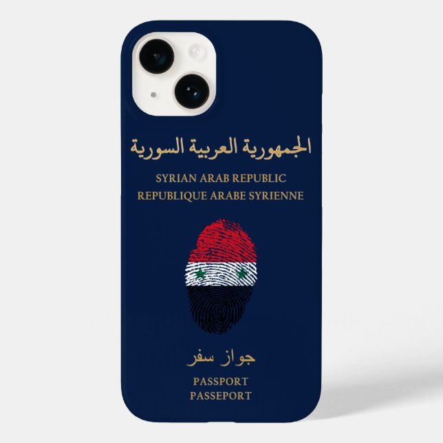 Einzigartiger Reisepass für Syrien Print Souvenir Case-Mate iPhone 14 Hülle (Rückseite)