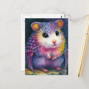 Einzigartiger Rosa Hamster-Drache Postkarte
