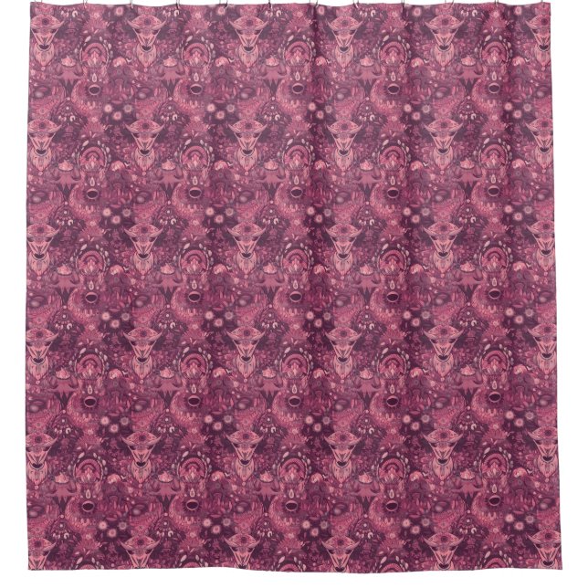 Einzigartiger Rosa Hirsch Abstrakter Duschvorhang (Vorderseite)