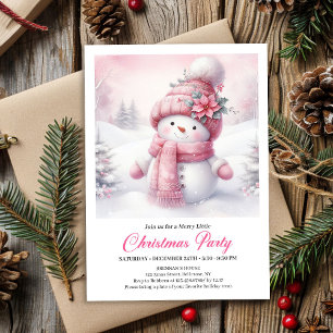 Einzigartiger Rosa Schneemann Kinder Download Weih Einladung