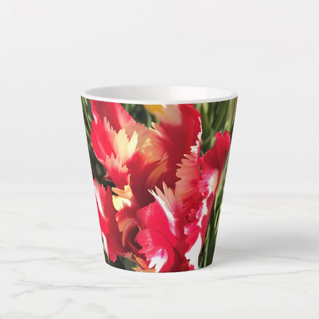Einzigartiger Rot-Weiß-Tulip Milchtasse (Vorderseite)