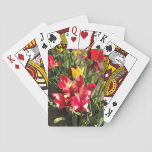Einzigartiger Rot-Weiß-Tulip Spielkarten