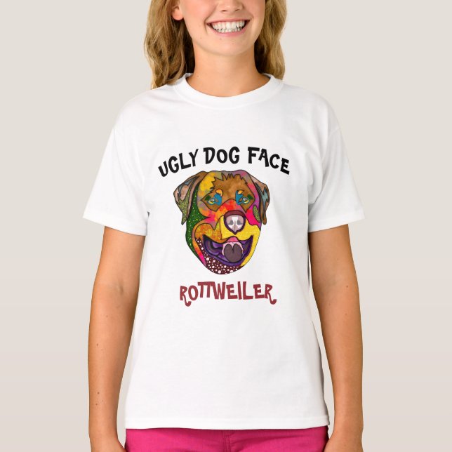 Einzigartiger Rottweiler hässlicher Hund Gesicht T T-Shirt (Vorderseite)