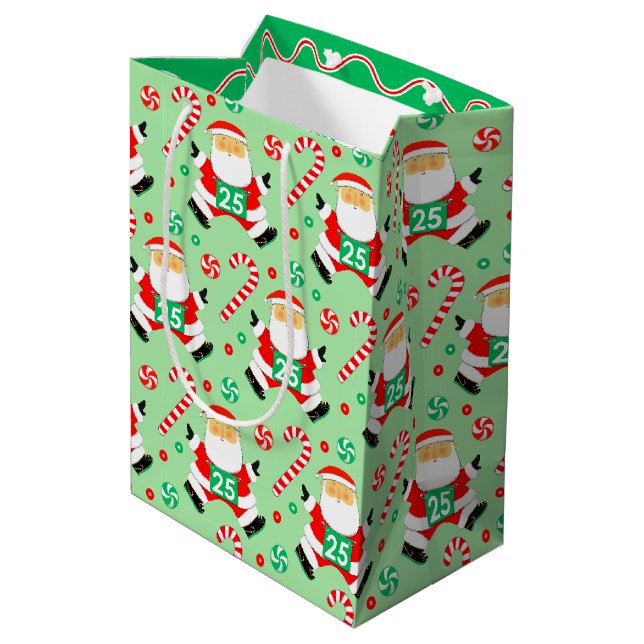 Einzigartiger Running Holiday Mittlere Geschenktüte (Rückseite Schrägansicht)