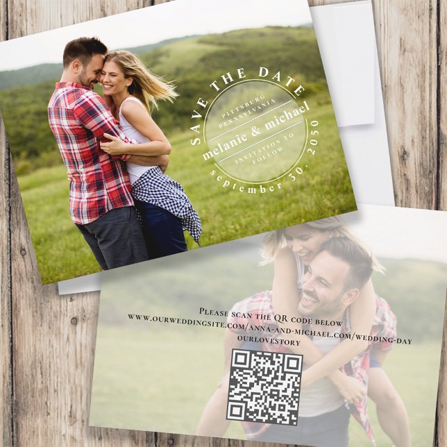Einzigartiger Save-the-Date-Foto-QR-Code Minimalis Save The Date (Von Creator hochgeladen)