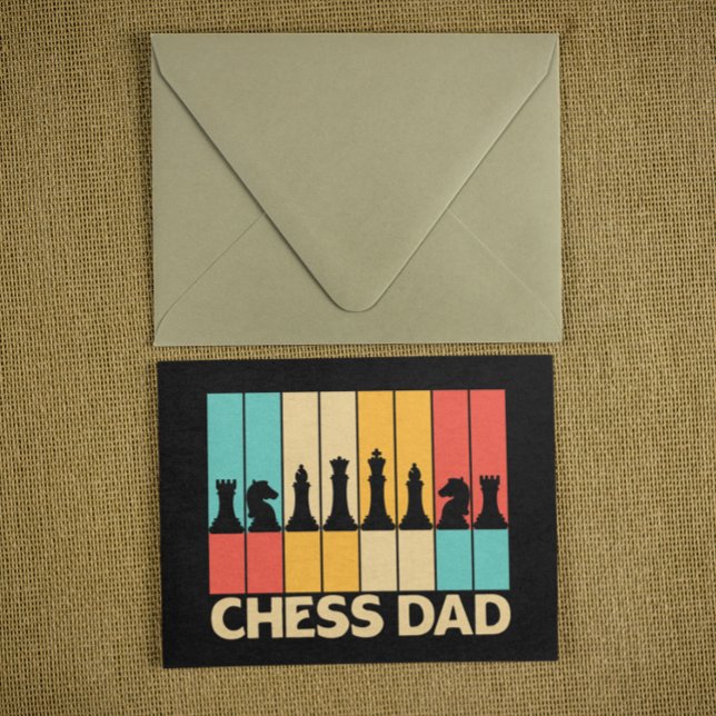 Einzigartiger Schach-Vater Vintager Sonnenuntergan Postkarte (chess dad retro vintage chess postcard)