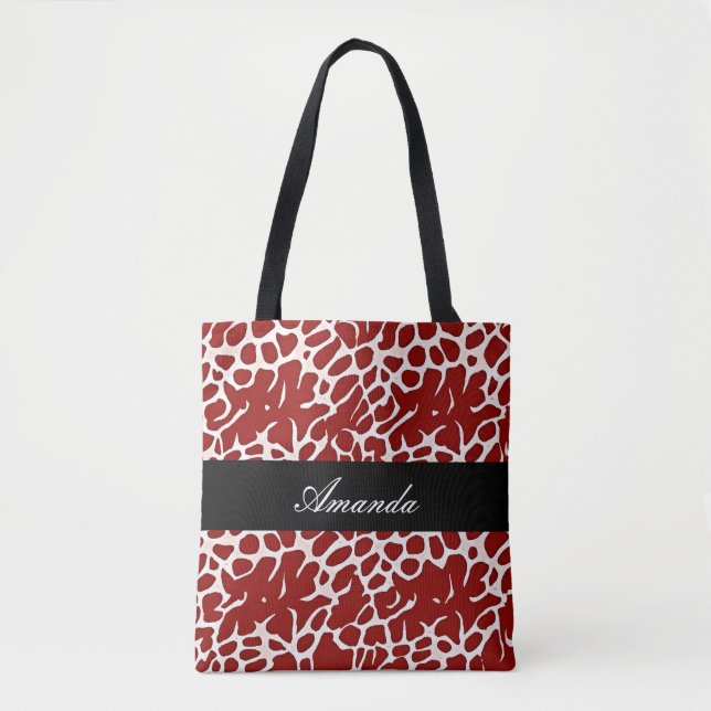 Einzigartiger Schwarz-Weiß-Giraffe Druckmuster Nam Tasche (Vorderseite)