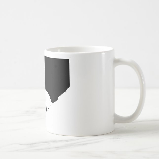Einzigartiger Schwarz-Weiß-Pop Art Wolf Silhouette Kaffeetasse (Rechts)