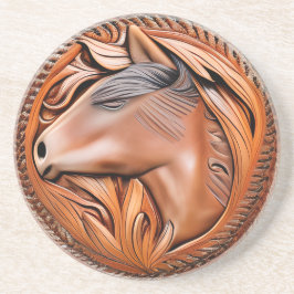 Einzigartiger, simulierter Lederkopfstein Getränkeuntersetzer