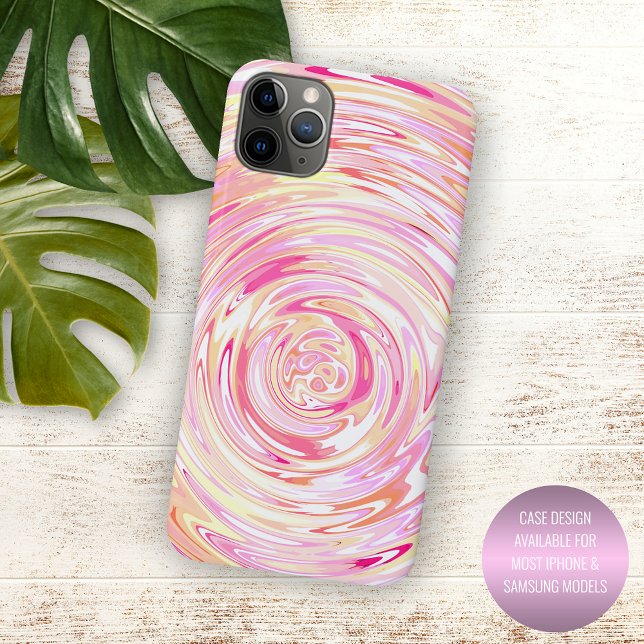 Einzigartiger, sonniger, gelber Orange Rosa Swirt  Case-Mate iPhone Hülle (Von Creator hochgeladen)