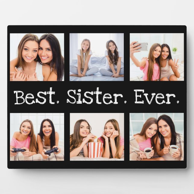 Einzigartiger Spaß Beste Schwester je 6 Foto Colla Fotoplatte (Vorderseite)