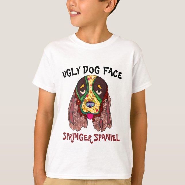 Einzigartiger Springer Spaniel hässlicher Hund Ges T-Shirt (Vorderseite)
