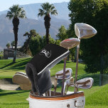 Einzigartiger Stilname und Monogram Typografie Bla Golf Headcover<br><div class="desc">Es geht um dich mit diesem schönen Gepäckanhänger-Design, das eine elegante, stilvolle Darstellung deines Namens und Monogramms ist. Klassische Serifen und eine verziertere Skripttypografie verbinden sich in einer ausgewogenen Symmetrie. Die drei Elemente verschmelzen mit einer ausgeklügelten Harmonie und kreieren Ihr eigenes Markenlogo. Hier mit einem schicken schwarzen Hintergrund mit Monogramm-Elementen...</div>