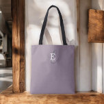 Einzigartiger Stilname und Monogramm-Typografie Li Tasche<br><div class="desc">Ein schönes Tote-Taschendesign mit eleganter,  stilvoller Darstellung Ihres Namens und Monogramms mit klassischen Serifen und einer verzierteren Schrifttyp in ausgewogener und symmetrischer Harmonie. Die drei Elemente verschmelzen mit einer ausgeklügelten Harmonie und kreieren Ihr eigenes Markenlogo. Hier mit einem beliebten staubigen lila Hintergrund mit Monogrammelementen in weiß und grau dargestellt.</div>