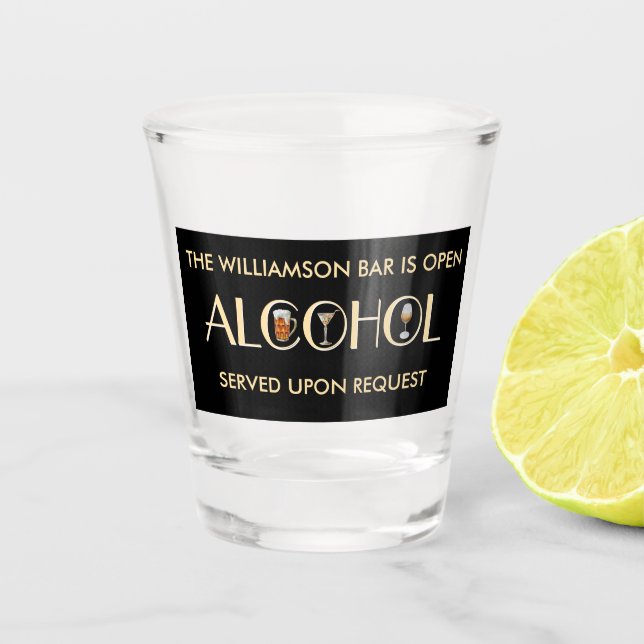 Einzigartiger, stilvoller Bierwein Martini Name Schnapsglas (Vorderseite)