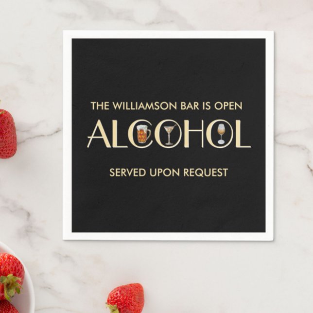 Einzigartiger, stilvoller Bierwein Martini Name Serviette (Von Creator hochgeladen)