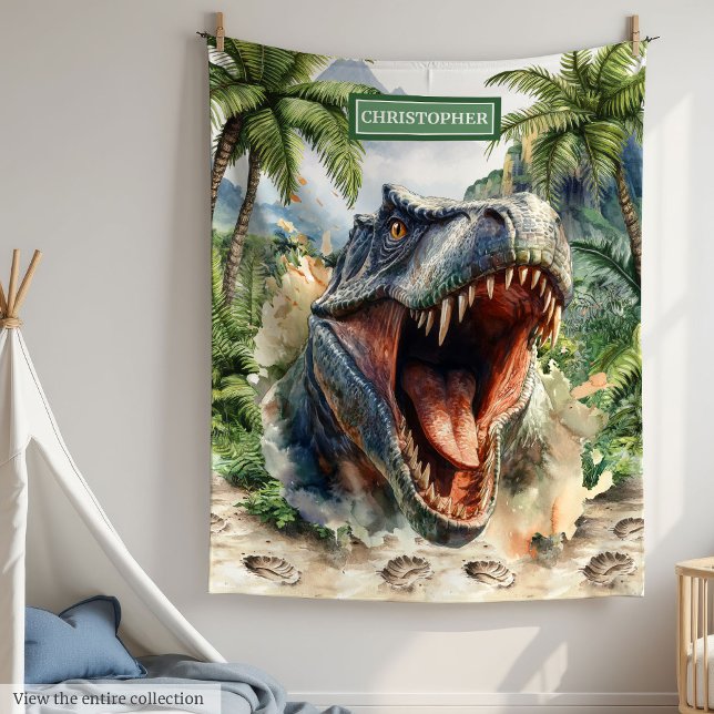Einzigartiger Tyrannosaurus Blanket-Individuelle N Fleecedecke (Unique Tyrannosaurus Blanket Custom Name for Kids)