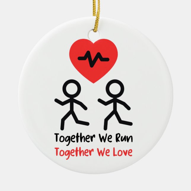 Einzigartiger Valentinstag-Sake, Runner Valentine Keramik Ornament (Vorne)