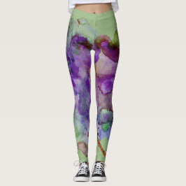 Einzigartiger, verrückter grüner u. lila leggings