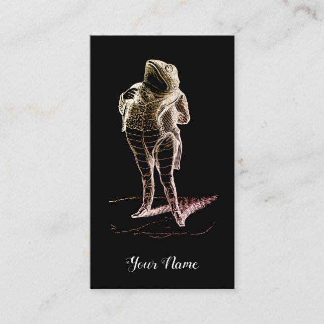 Einzigartiger Vintager Gentleman Frosch in Coat Sc Visitenkarte (Vorderseite)