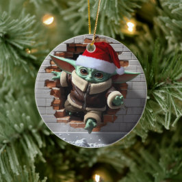 Einzigartiger Weihnachtself Keramik Ornament
