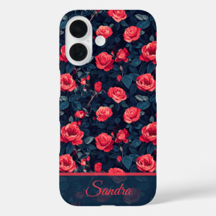 Einzigartiger Weihnachtsgeschenk-Rosenname iPhone 16 Hülle