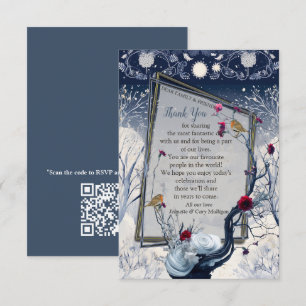 Einzigartiger Winter Ikabana Festive Vielen Dank RSVP Karte