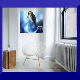 Einzigartiger Winterkönig auf gefrorener Blase Leinwanddruck