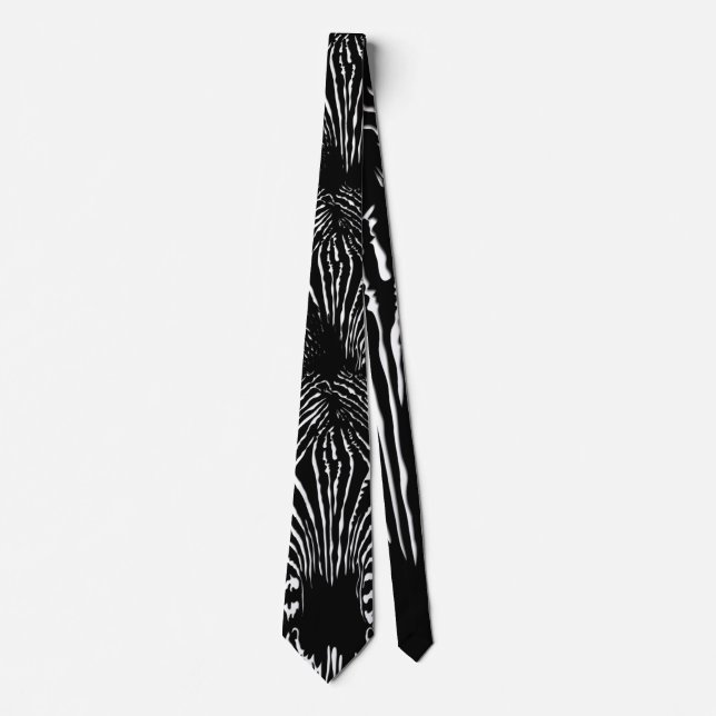 Einzigartiger Zebrakopf bei Zebra Print Krawatte (Vorderseite)