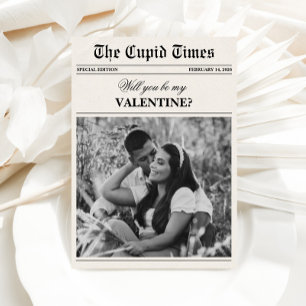 Einzigartiger Zeitungsfoto Valentinstagskarte Feiertagskarte