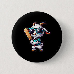 Einzigartiger Ziegen-Cricket-Enthusiast und Teampl Button
