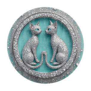 Einzigartiger Zwillingskristall-Katzen-Schmuck-Sku Schneidebrett