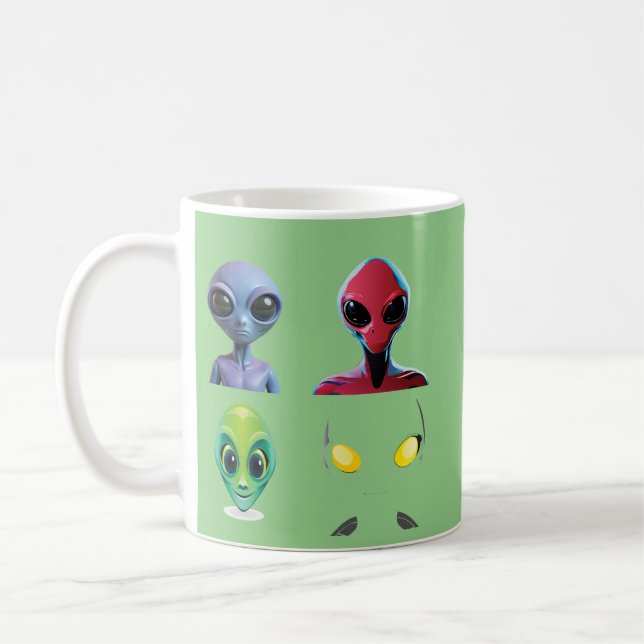 Einzigartiges 3D-Alien-Design Kaffeetasse (Links)