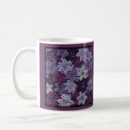 Einzigartiges 3D-Papier schneiden Lila Poinsettia  Kaffeetasse