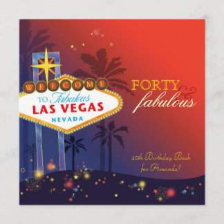 Einzigartiges 40. Las- Vegasgeburtstags-Party Einladung