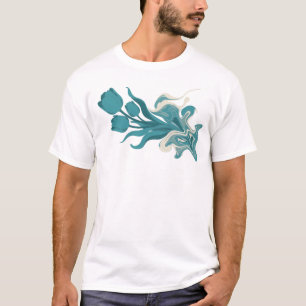 Einzigartiges ABSTRACTES BLUMEN Statement-Design T-Shirt