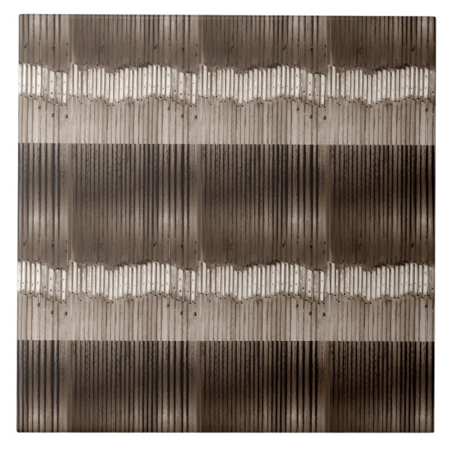 Einzigartiges Abstraktes Muster braun und Beige Fliese (Vorderseite)