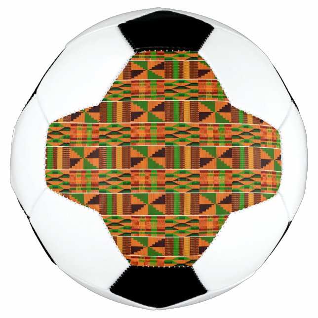 Einzigartiges Afrikanisches Orange Classic Kente Fußball (Vorderseite)