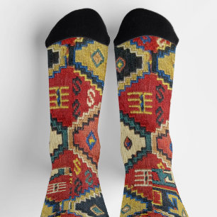 Einzigartiges antikes Kilim Rug Design Socken