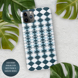 Einzigartiges Aquamarines blaugraues Quadrat Mosai iPhone 16 Pro Max Hülle