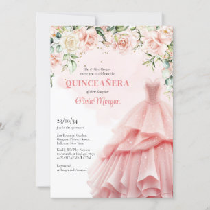 Einzigartiges Aquarellkleid Rosa Blütenrot Einladung