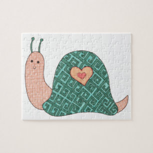 Einzigartiges Art Puzzle - Rosa Schnecke - Erin Br