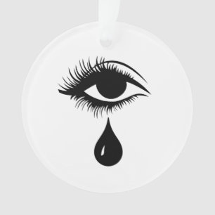 Einzigartiges Auge mit Teardrop Eyelash Schwarz/We Ornament
